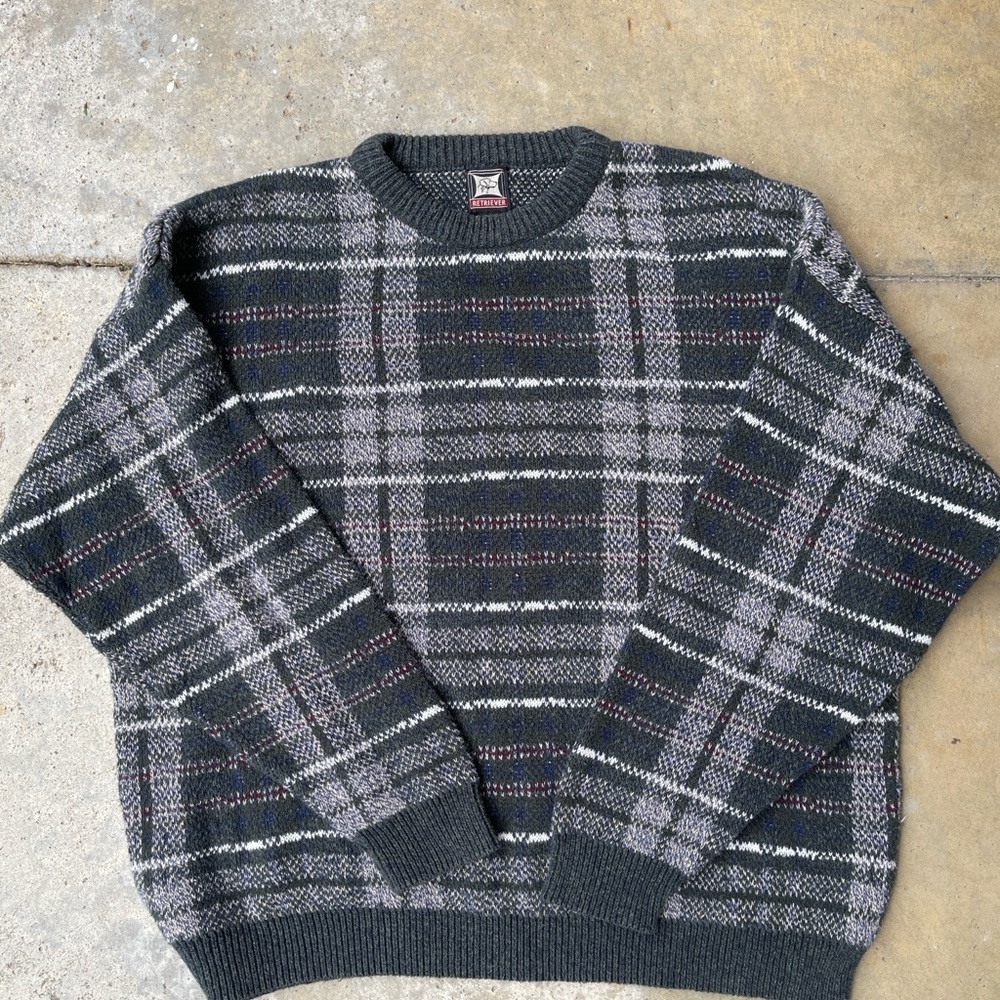 Vintage 90s Retriever Brand Sweater Mens XL  Acrylic Cotton Blend Grandpa